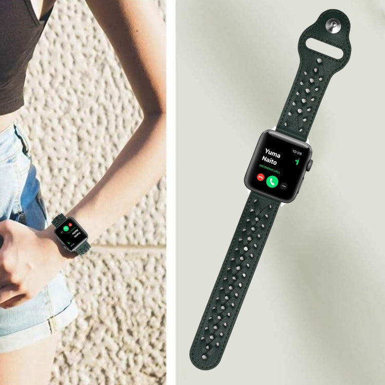 Woven Watch Strap For Apple Watch Series 9&8&7 41mm / SE 3&SE 2&6&SE&5&4 40mm / 3&2&1 38mm(Green) by bashfashion