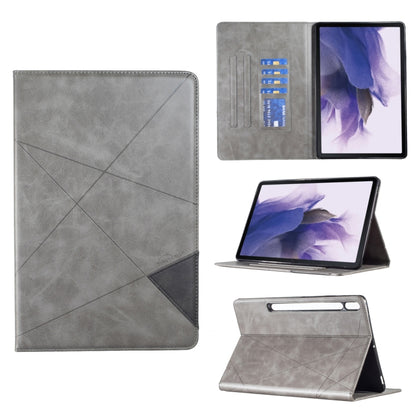 For Samsung Galaxy Tab S8 / Tab S7+ / Tab S7 FE Prismatic Leather Tablet Case(Grey) by bashfashion