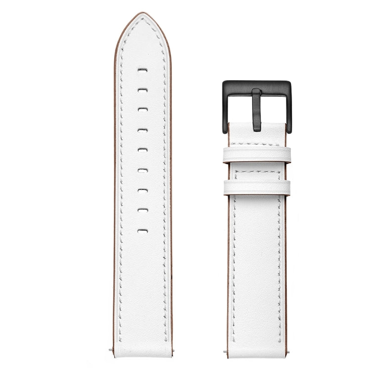 For Honor Watch GS 3 22mm Cowhide Leather Sewing Thread Watch Band(White) by bashfashion
