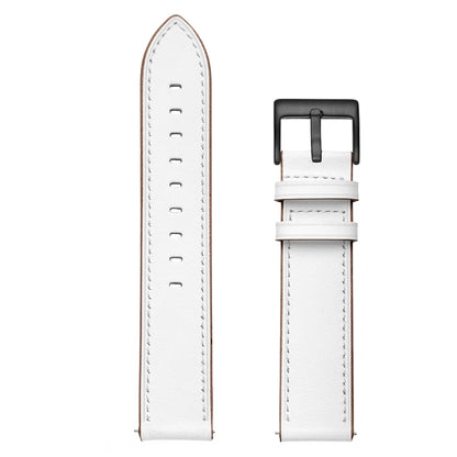 For Honor Watch GS 3 22mm Cowhide Leather Sewing Thread Watch Band(White) by bashfashion