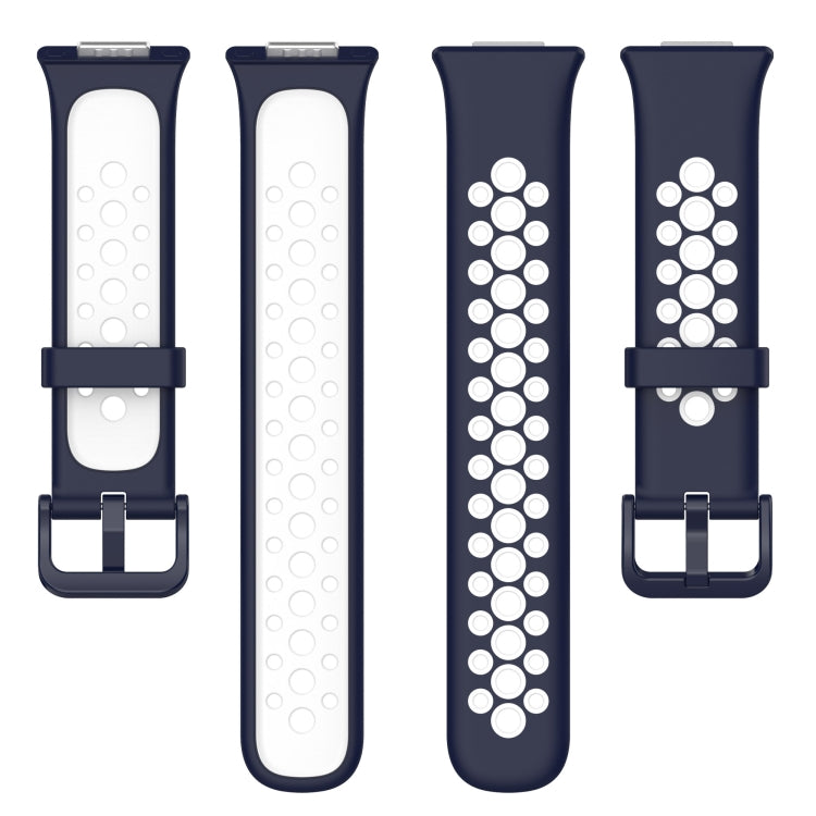 For Huawei Watch Fit 2 Two-Color Breathable Silicone Watch Band(Midnight Blue+White) by bashfashion