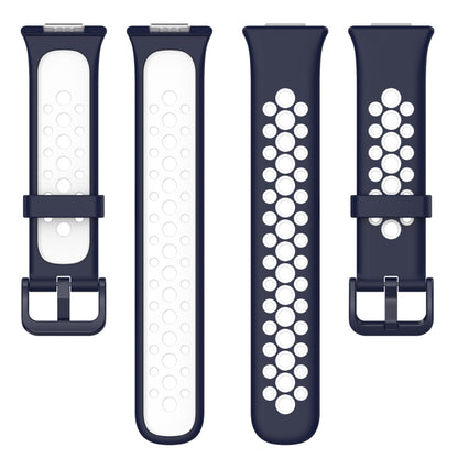 For Huawei Watch Fit 2 Two-Color Breathable Silicone Watch Band(Midnight Blue+White) by bashfashion