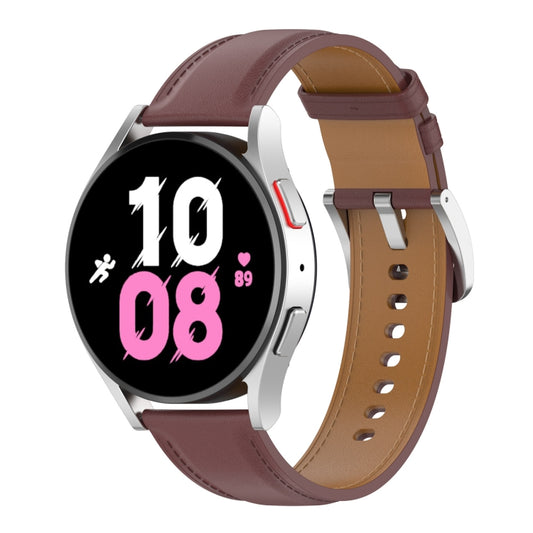 For Samsung Galaxy Watch 5 40mm Premium Leather Watch Band(Dark Brown) by bashfashion