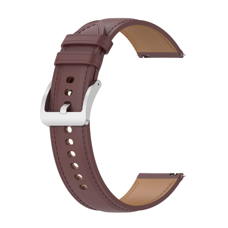 For Samsung Galaxy Watch 5 40mm Premium Leather Watch Band(Dark Brown) by bashfashion