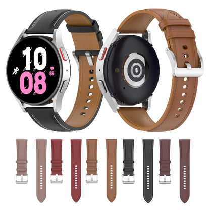 For Samsung Galaxy Watch 5 40mm Premium Leather Watch Band(Dark Brown) by bashfashion