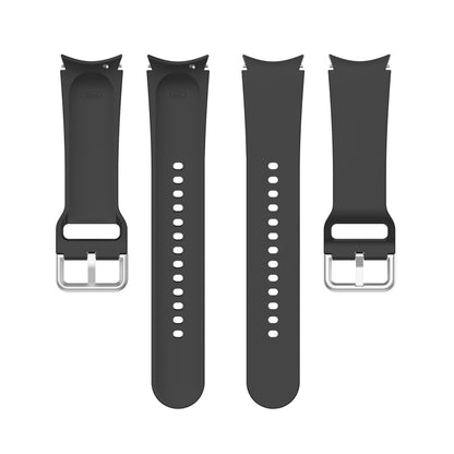 For Samsung Galaxy Watch Series Official Silicone Silver Round Buckle Watch Band(Black) by bashfashion
