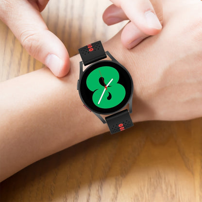 For Samsung Galaxy Watch 5 44mm 20mm Colorful Hole Silicone Watch Band(Pink) by bashfashion