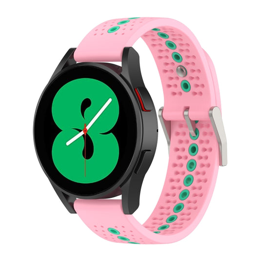 For Samsung Galaxy Watch 5 Pro 45mm 20mm Colorful Hole Silicone Watch Band(Pink) by bashfashion