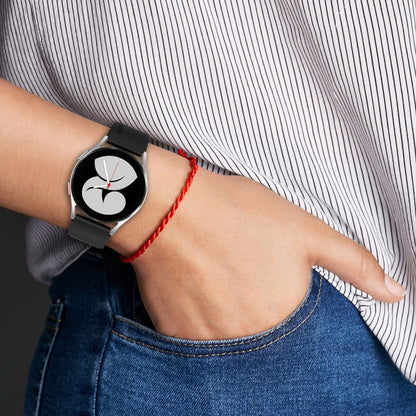 For Samsung Galaxy Watch 5 40mm 20mm Black Buckle Step Silicone Watch Band(White) by bashfashion