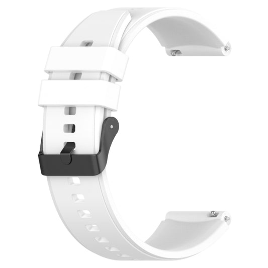 For Samsung Galaxy Watch 5 Pro 45mm 20mm Black Buckle Step Silicone Watch Band(White) by bashfashion