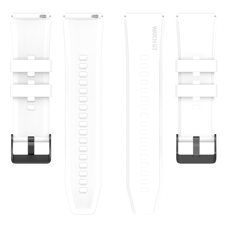 For Samsung Galaxy Watch 5 Pro 45mm 20mm Black Buckle Step Silicone Watch Band(White) by bashfashion