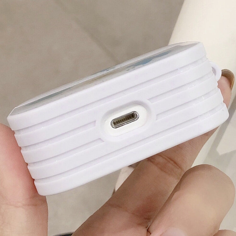 For AirPods Pro Beautiful Ladies Flowers Pattern Wireless Earphone Protective Case(Blue) by bashfashion