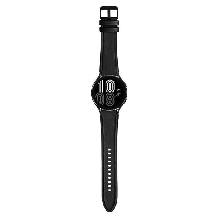 For Samsung Galaxy Watch5 Pro 45mm/5 44mm/5 40mm Silicone + Leather Black Buckle Watch Band(Black) by bashfashion