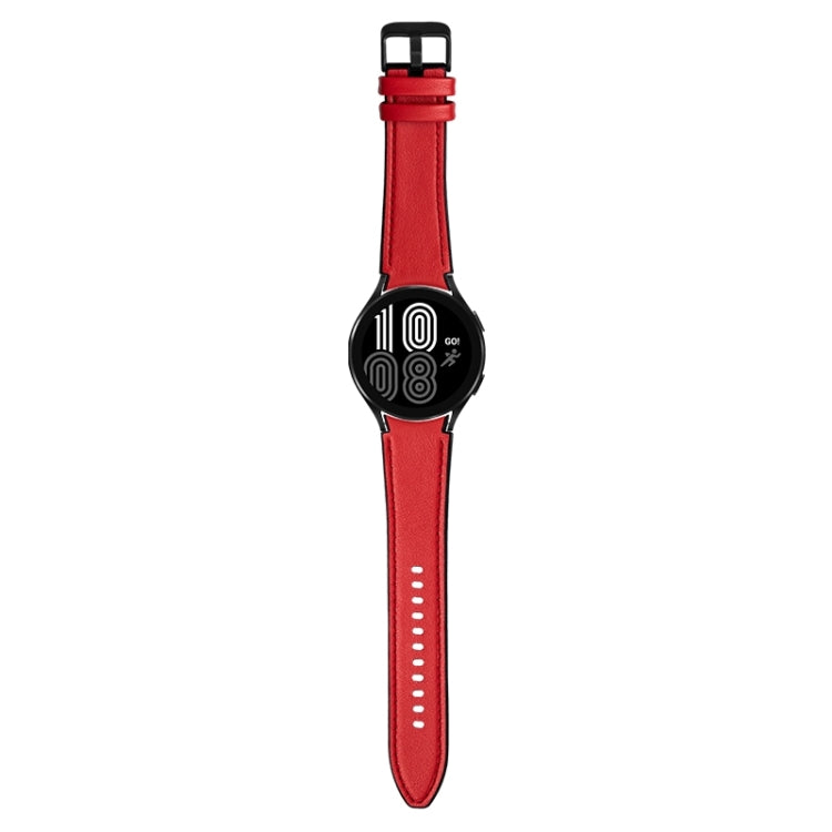 For Samsung Galaxy Watch5 Pro 45mm/5 44mm/5 40mm Silicone + Leather Black Buckle Watch Band(Red) by bashfashion