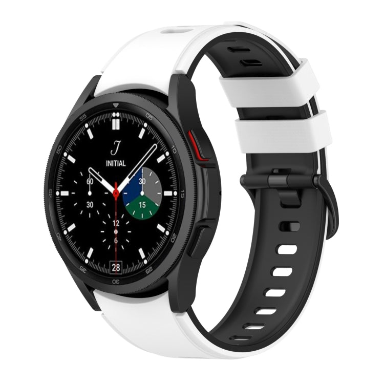 For Samsung Galaxy Watch5 Pro 45mm/5 44mm/5 40mm Two-color Silicone Strap Watch Band(White Black) by bashfashion