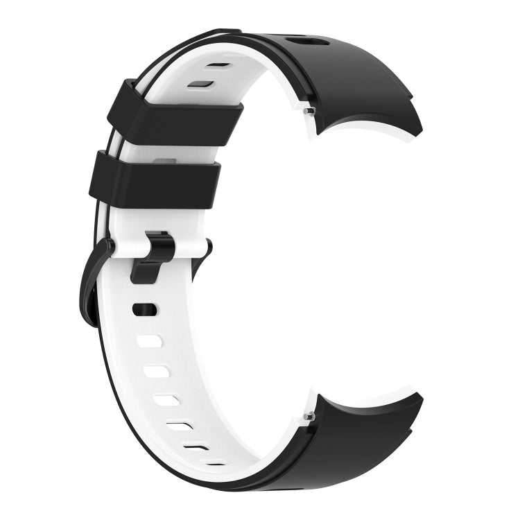 For Samsung Galaxy Watch5 Pro 45mm/5 44mm/5 40mm Two-color Silicone Strap Watch Band(Black White) by bashfashion