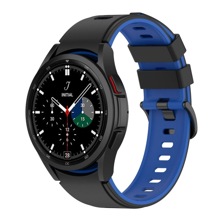 For Samsung Galaxy Watch5 Pro 45mm/5 44mm/5 40mm Two-color Silicone Strap Watch Band(Black Blue) by bashfashion