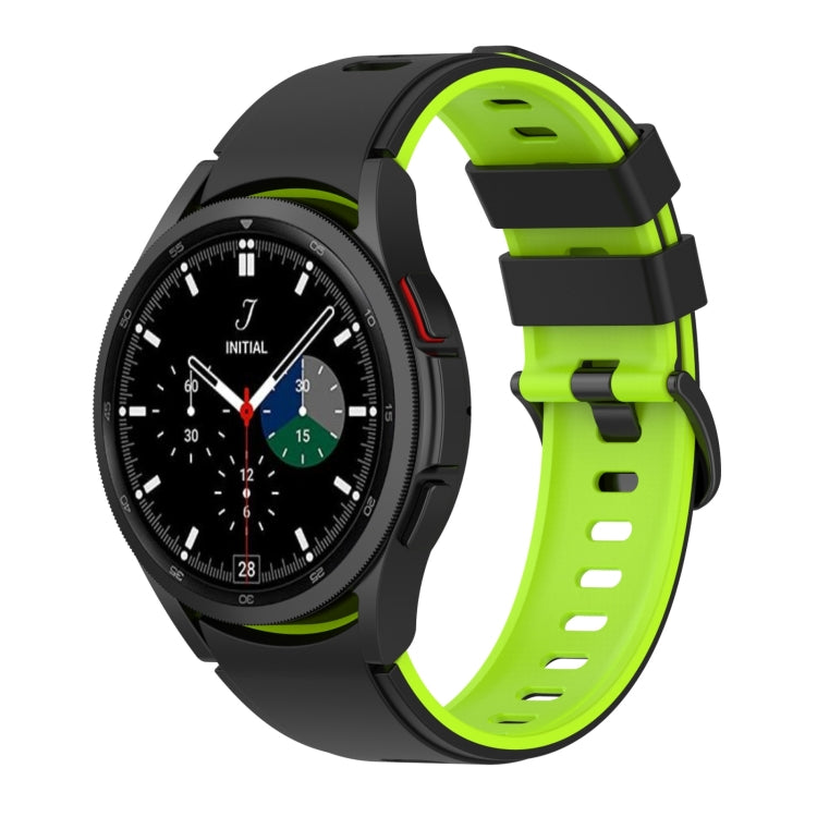 For Samsung Galaxy Watch5 Pro 45mm/5 44mm/5 40mm Two-color Silicone Strap Watch Band(Black Lime Green) by bashfashion