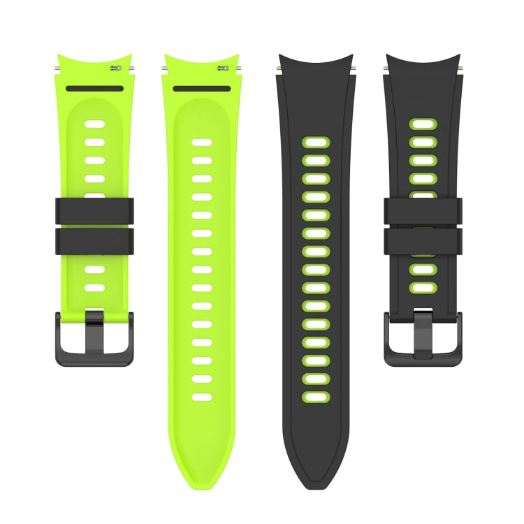 For Samsung Galaxy Watch5 Pro 45mm/5 44mm/5 40mm Two-color Silicone Strap Watch Band(Black Lime Green) by bashfashion