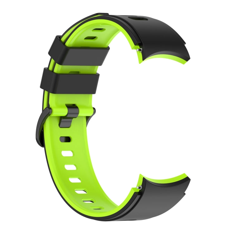 For Samsung Galaxy Watch5 Pro 45mm/5 44mm/5 40mm Two-color Silicone Strap Watch Band(Black Lime Green) by bashfashion