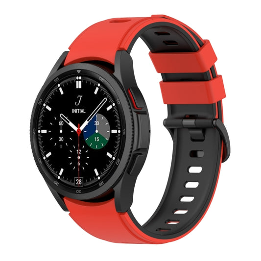 For Samsung Galaxy Watch5 Pro 45mm/5 44mm/5 40mm Two-color Silicone Strap Watch Band(Red Black) by bashfashion