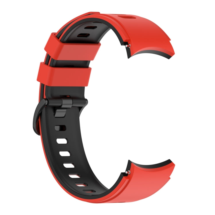 For Samsung Galaxy Watch5 Pro 45mm/5 44mm/5 40mm Two-color Silicone Strap Watch Band(Red Black) by bashfashion
