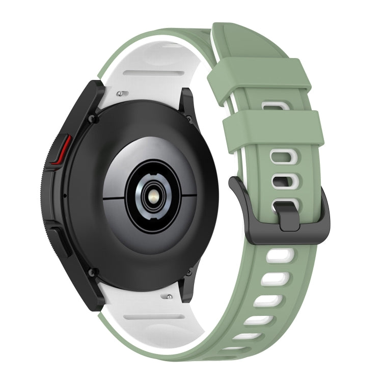 For Samsung Galaxy Watch5 Pro 45mm/5 44mm/5 40mm Two-color Silicone Strap Watch Band(Light Green White) by bashfashion