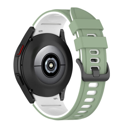 For Samsung Galaxy Watch5 Pro 45mm/5 44mm/5 40mm Two-color Silicone Strap Watch Band(Light Green White) by bashfashion