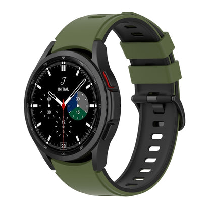 For Samsung Galaxy Watch5 Pro 45mm/5 44mm/5 40mm Two-color Silicone Strap Watch Band(Army Green Black) by bashfashion