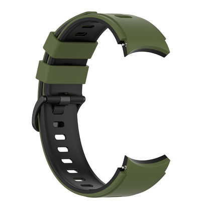 For Samsung Galaxy Watch5 Pro 45mm/5 44mm/5 40mm Two-color Silicone Strap Watch Band(Army Green Black) by bashfashion