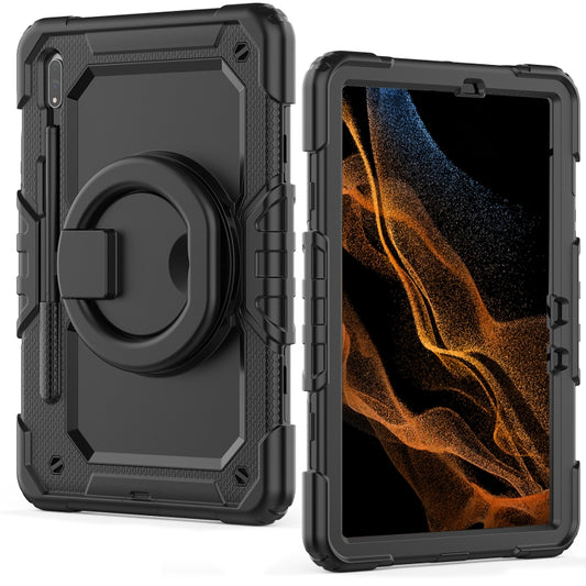 For Samsung Galaxy Tab S8 / S7 Bracelet Holder Silicone + PC Tablet Case(Black) by bashfashion