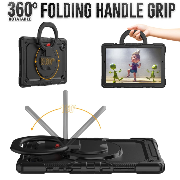 For Samsung Galaxy Galaxy Tab A8 Bracelet Holder Silicone + PC Tablet Case(Black) by bashfashion