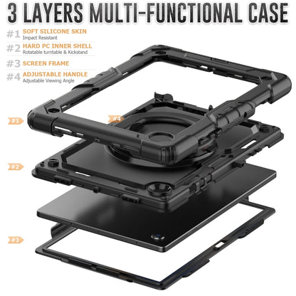 For Samsung Galaxy Galaxy Tab A8 Bracelet Holder Silicone + PC Tablet Case(Black) by bashfashion