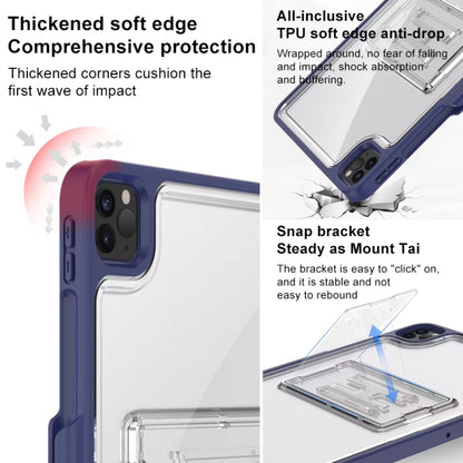 For iPad Pro 11 2022 / 2021 / 2020 / 2018 Mutural Transparent Holder Tablet Case(Blue) by Mutural
