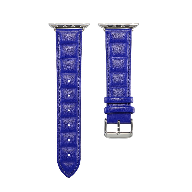 Genuine Leather Watch Band For Apple Watch Series 9&8&7 41mm / SE 3&SE 2&6&SE&5&4 40mm / 3&2&1 38mm(Blue) by bashfashion