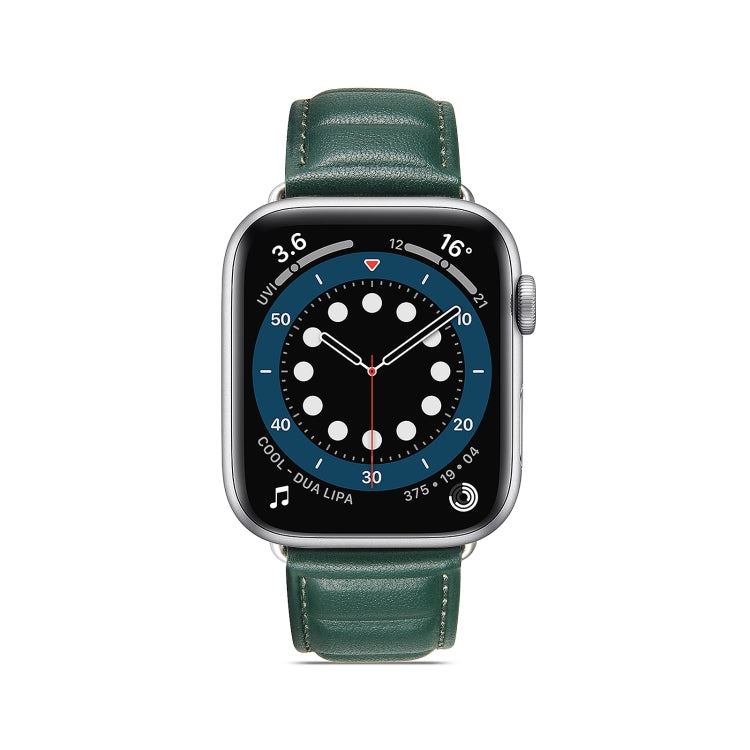 Genuine Leather Watch Band For Apple Watch Series 9&8&7 41mm / SE 3&SE 2&6&SE&5&4 40mm / 3&2&1 38mm(Green) by bashfashion