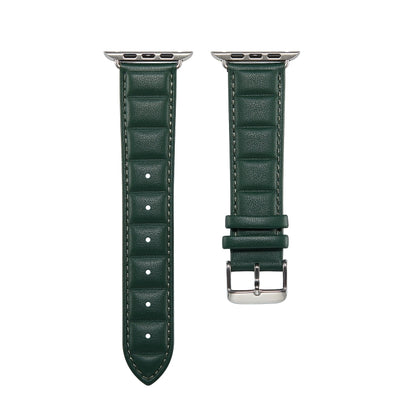 Genuine Leather Watch Band For Apple Watch Series 9&8&7 41mm / SE 3&SE 2&6&SE&5&4 40mm / 3&2&1 38mm(Green) by bashfashion