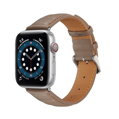 Genuine Leather Watch Band For Apple Watch Series 9&8&7 41mm / SE 3&SE 2&6&SE&5&4 40mm / 3&2&1 38mm(Grey) by bashfashion