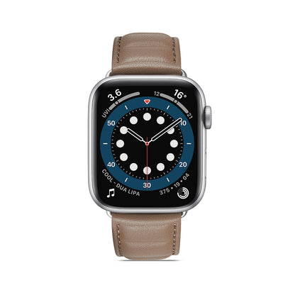 Genuine Leather Watch Band For Apple Watch Series 9&8&7 41mm / SE 3&SE 2&6&SE&5&4 40mm / 3&2&1 38mm(Grey) by bashfashion