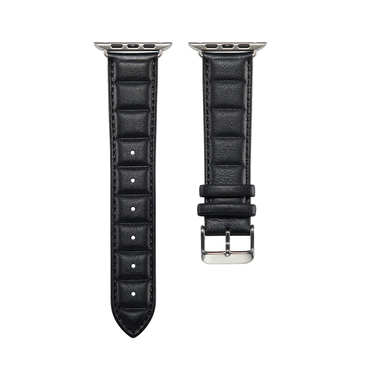 Genuine Leather Watch Band For Apple Watch Series 9&8&7 41mm / SE 3&SE 2&6&SE&5&4 40mm / 3&2&1 38mm(Black) by bashfashion