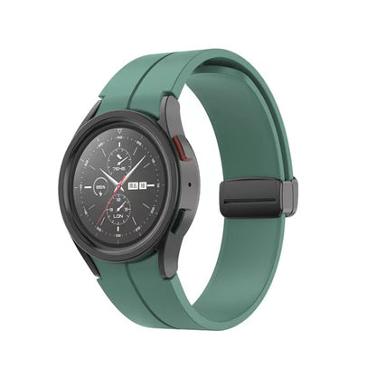 For Samsung Galaxy Watch5 40mm / 44mm / Pro 45mm Folding Buckle Silicone Watch Band(Army Green) by bashfashion
