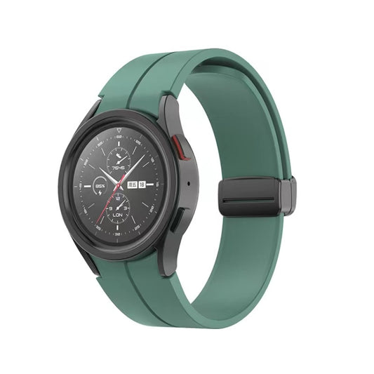 For Samsung Galaxy Watch5 40mm / 44mm / Pro 45mm Folding Buckle Silicone Watch Band(Army Green) by bashfashion