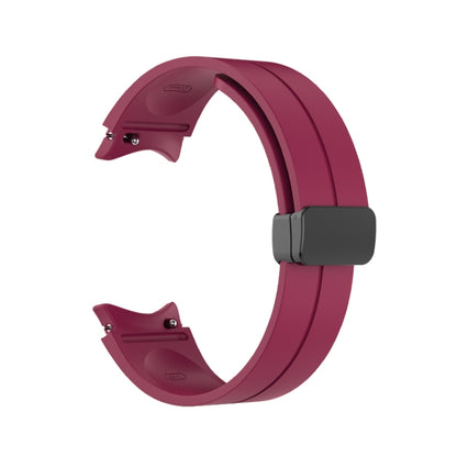 For Samsung Galaxy Watch5 40mm / 44mm / Pro 45mm Folding Buckle Silicone Watch Band(Wine Red) by bashfashion