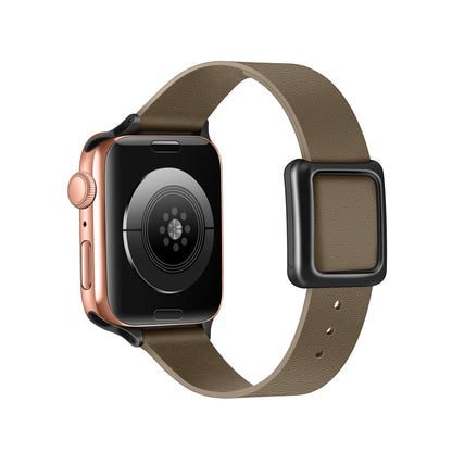 Magnetic Black Square Buckle Watch Band For Apple Watch Series 9&8&7 41mm / SE 3&SE 2&6&SE&5&4 40mm / 3&2&1 38mm(Dust-color) by bashfashion