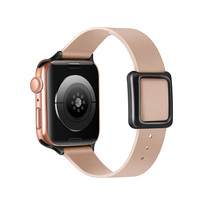 Magnetic Black Square Buckle Watch Band For Apple Watch Series 9&8&7 41mm / SE 3&SE 2&6&SE&5&4 40mm / 3&2&1 38mm(Pink) by bashfashion