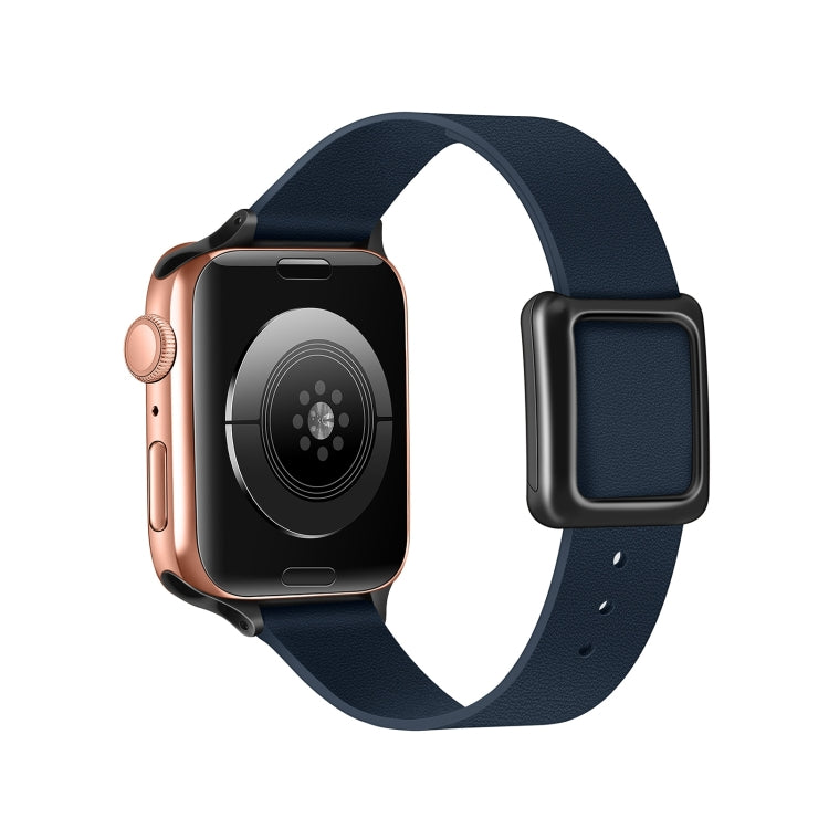 Magnetic Black Square Buckle Watch Band For Apple Watch Series 9&8&7 41mm / SE 3&SE 2&6&SE&5&4 40mm / 3&2&1 38mm(Midnight Blue) by bashfashion