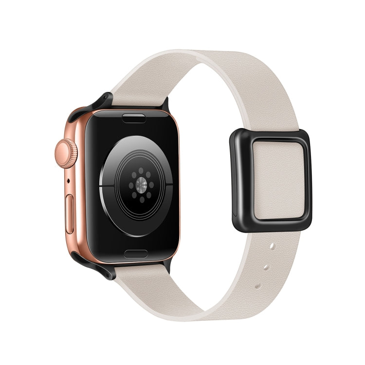 Magnetic Black Square Buckle Watch Band For Apple Watch Series 9&8&7 41mm / SE 3&SE 2&6&SE&5&4 40mm / 3&2&1 38mm(Starlight) by bashfashion