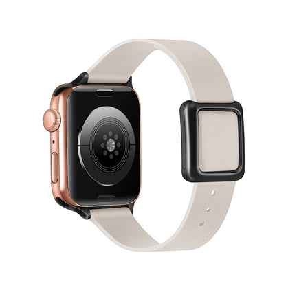 Magnetic Black Square Buckle Watch Band For Apple Watch Series 9&8&7 41mm / SE 3&SE 2&6&SE&5&4 40mm / 3&2&1 38mm(Starlight) by bashfashion