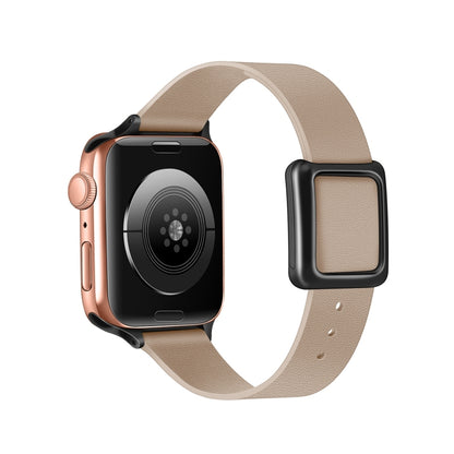 Magnetic Black Square Buckle Watch Band For Apple Watch Series 9&8&7 41mm / SE 3&SE 2&6&SE&5&4 40mm / 3&2&1 38mm(Apricot) by bashfashion