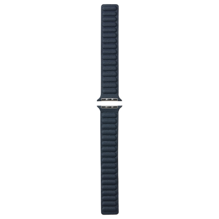 Magnetic Two-color Loop Slim Leather Watch Band For Apple Watch Series 9&8&7 41mm / SE 3&SE 2&6&SE&5&4 40mm / 3&2&1 38mm(Indigo Blue) by bashfashion